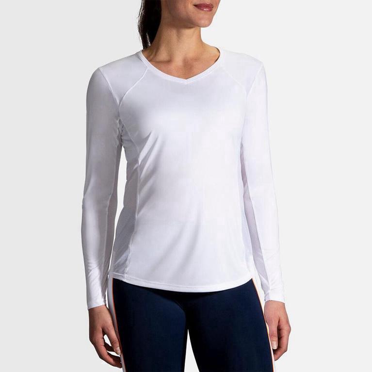 Brooks Stealth - Camisetas Manga Larga Mujer - Blancas (LE7803156)